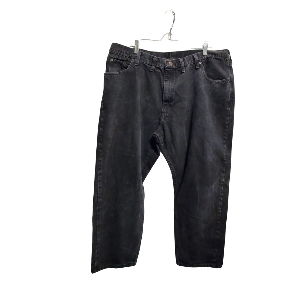 Wrangler Premium Quality Mens Jeans Black Size 44x29 Straight Leg Comfort